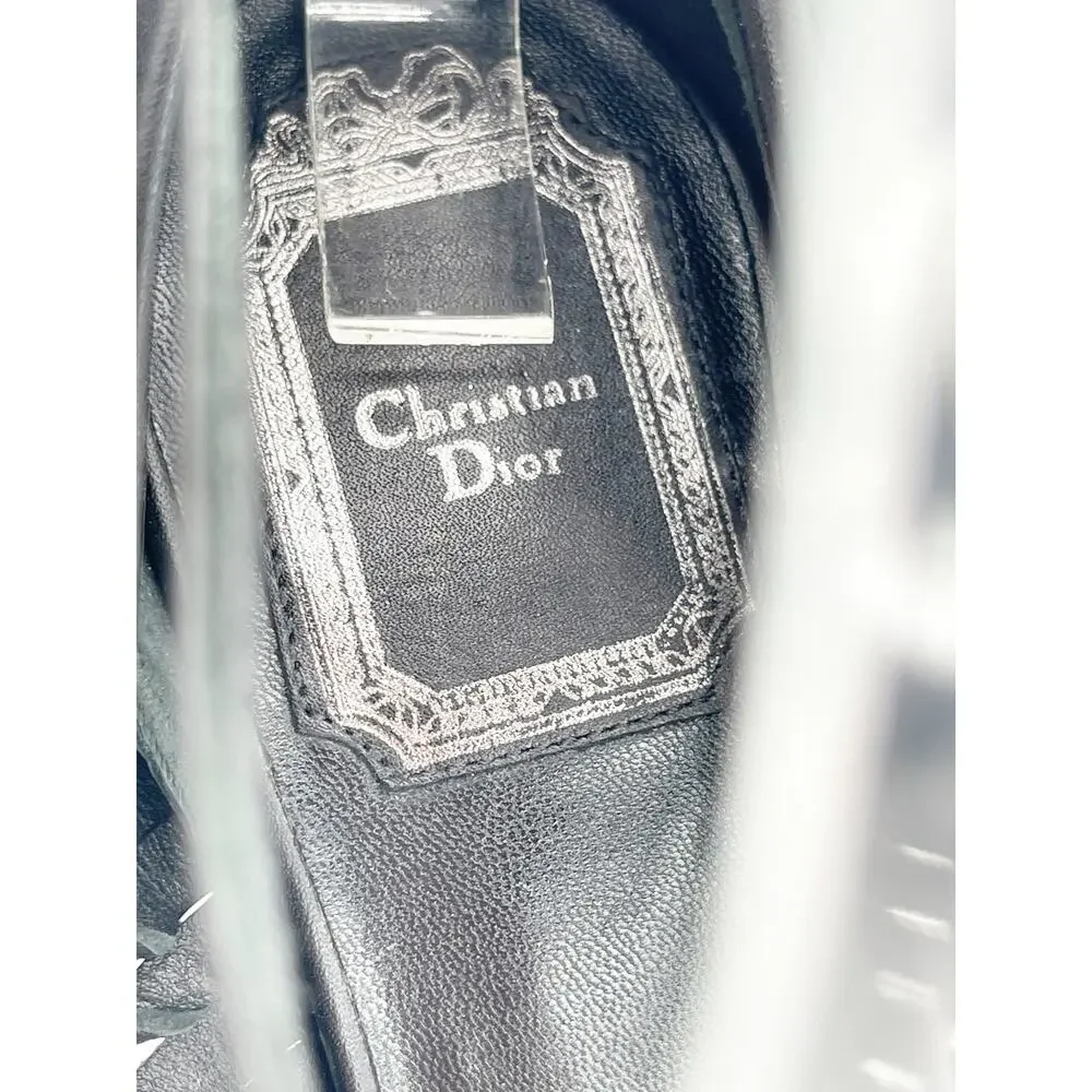 Christian Dior Galliano Fall 2007 Black Ankle Strap Bow Platform Heels EU 36.5